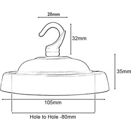 LEDSone Ceiling Rose Hook Plate Vintage White Metal 10.5 cm Antique Single Out Side Fitting with Accessories for Chandliers Pendant Lights Wall Lamps Hanging Lights Planters Decorations