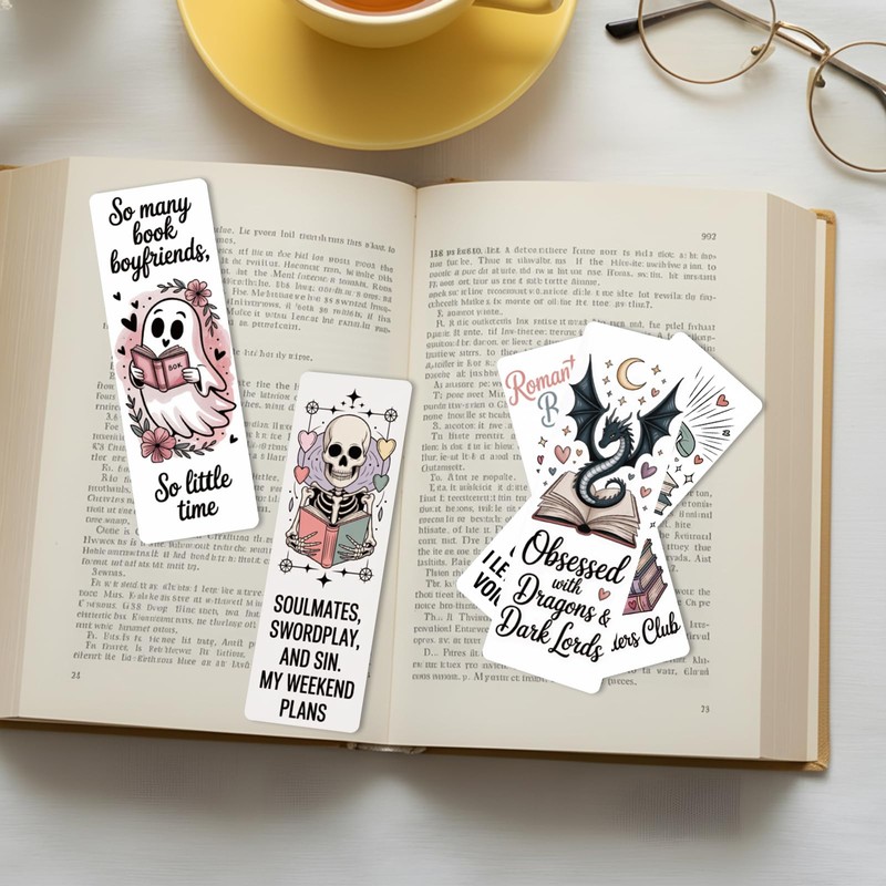 Dark Romance Bulk Bookmark for Women, 120 Pcs Cute Skull