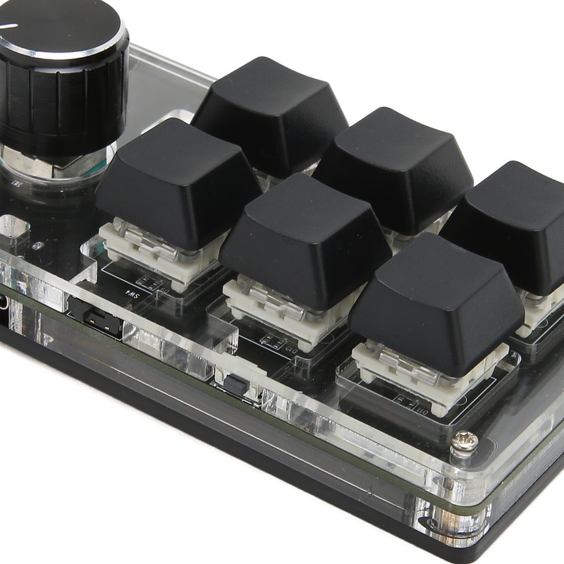 Mechanical Gaming Keypad 6 Keys 1 Knob Small USB Wireless