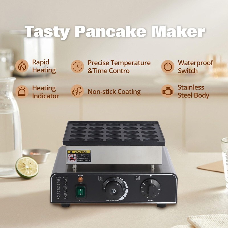 Mini Muffin Maker, 50 Hole Stainless Steel Electric Muffin Maker