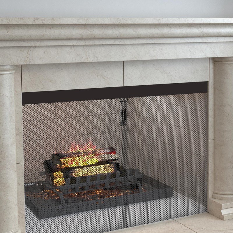 Flamorrow Adjustable Rod and Valance Kit - Fireplace Curtain Rod