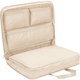 SUNUP Hanging Packing Organizer for Travel, 5 in 1 Portable Packing Cube for Suitcase, Hanging Bags for Clothes Travel, Foldable Small Duffle Bag for Women, Beige
