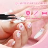 EIROVYA Nail Charms,1 Schachtel Blumen Nagel Charms 3D Rosa Bogen