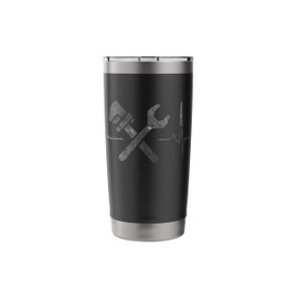 Heartbeat Wrench and Pipe Wrench - Plumber's Pulse Design Stainless Steel Insulated Tumbler