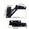 Unbranded Bench Seat Lifting Bracket with 80-Degree Black Spring Hinge