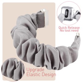 LYSANDRA 2 Pack, Compatible with Sanorum G56 Watches Band, 22mm Quick Release Scrunchie Strap Stretchy Cute Elastic Replacement Fabric Band Women (2 Pack B, for 22mm watch band)