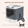 Foldable Cat Litter Box, Fully Enclosed Litter Box with Lid,