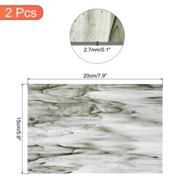 QUARKZMAN 2 Stück Stained Glass Sheet Mosaic Tile 7,9 Zoll x 5,9 Zoll Dunkelgrau Stained Glass Sheets für Bastelprojekte DIY Kunstprojekt