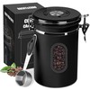 ROCKY&CHAO Coffee Canister Airtight Stainless Steel 1.8 L Coffee Beans