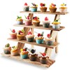 Umgozrz Wooden Cupcake Stand 4 Tier Wood Cupcake Stands Cupcake