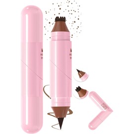 Erinde Upgrade Freckle Stamp Pen, 2 en 1 Rotulador Para Pecas Naturales y Delineador Líquido, Diseño Curvo Plegable a 90°, Resistente al Agua y a Las Manchas, Secado Rápido, 02#Marrón claro