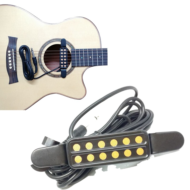 12 Soundhole Guitar Pickup Acoustic Guitar Transducer with Tone and