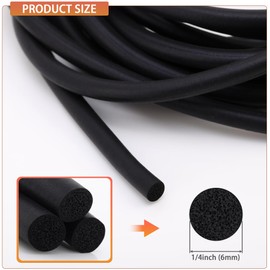 QDYMXUN 16.4ft Black Backer Rod, 1/4in Diameter Rubber Caulk Saver, Concrete Expansion Joint Filler & Weather Strip for Gaps, Cracks Driveway & Wall Seals