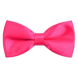 Alizeal Pre-tied Boy's Bow Tie Fancy Plain Adjustable Bow ties, Hot Pink