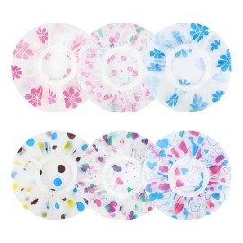 DANYBELLA MODA Y BELLEZA 4 Pzas Gorro De Baño Ducha Impermeable Reutilizable Elástico Colores Y Diseños Diferentes