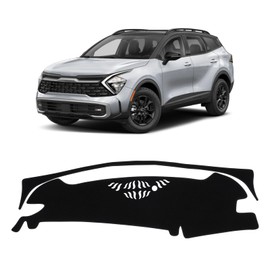 KUST Car Dashboard Cover for Kia Sportage (NQ5) 2023 2024 2025 Left Hand Driving Polyester Non-Slip Center Console Dash Cover Interior Accessories for Kia Sportage Sunshade Windshield Glare Black