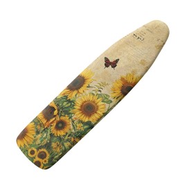 Guevoxuh Ironing Board Cover with 3 Adjustable Straps Heat Reflective Full Size Scorch Resistant Covers Replacement Accessories Retro Sunflower Butterfly Pattern Home Decor