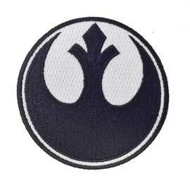 Super6props Rebel Alliance Black Embroidered Iron on Patch. Size 75mm in Diameter.