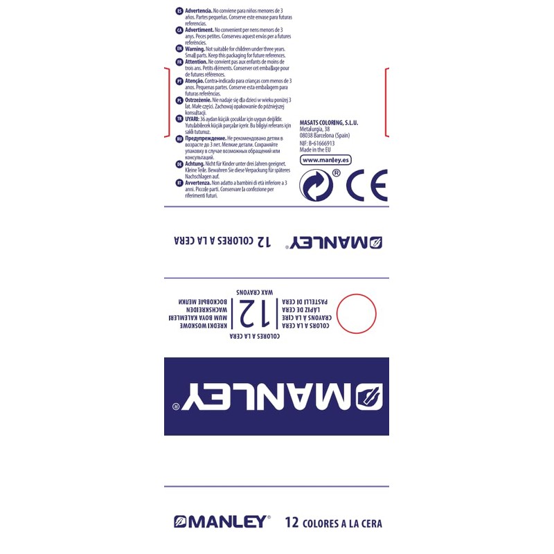 Manley 33 – Wax Crayons, Pack of 12