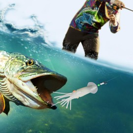 Glowing in The Dark Fishing Lures | Squid Realistic LED Lures - Flasher Bait Reusable Fishing Gear, Glowing Easy Catching for Saltwater Freshwater Outdoor Dad Men