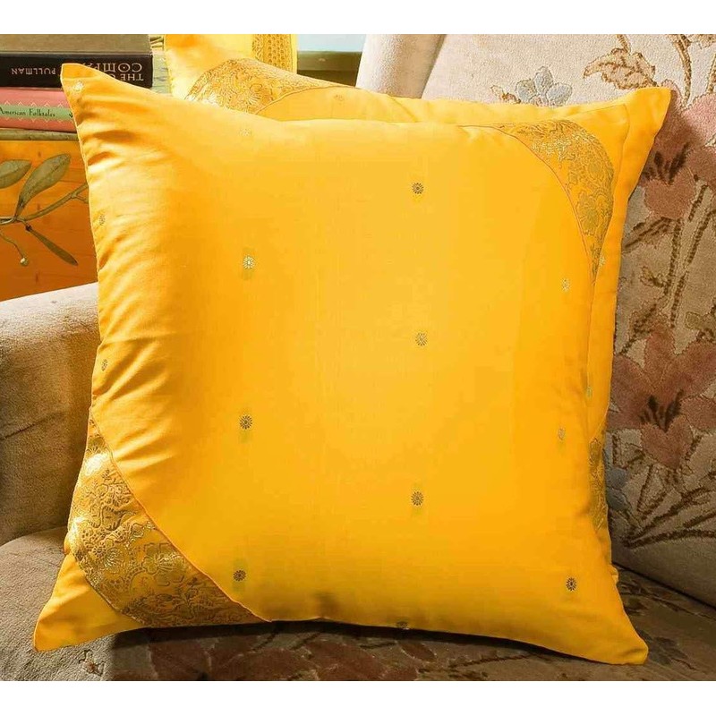Indian Selections Yellow - Set of 2 Decorative handcrafted Sari