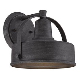 Weathered Pewter Portland-DS 7in. Width 1 Light Dark Sky Outdoor Lantern Wall Sconce
