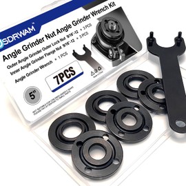 Usdrwam 7PCS Angle Grinder Nut Angle Grinder Flange Wrench Kit 9/16-13 Flange Metal Lock Nut Grinder Parts for Compatible with Dewalt Milwaukee Makita193465-4 Metabo Bosch Ryobi Black Decker 5"