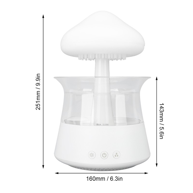 Rain Cloud Humidifier Water Drip 300ml Mushroom Rain Diffuser with