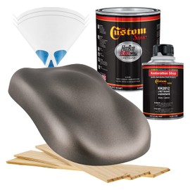 Custom Shop - Graphite Gray Metallic - Hot Rod Flatz Flat Matte Satin Urethane Auto Paint - Complete Quart Paint Kit - Professional Low Sheen Automotive, Car Truck Coating, 4:1 Mix Ratio