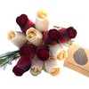 The Original Wooden Rose, Red with Black Tips and White