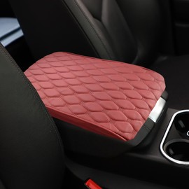 Car Center Console Cover, Memory Foam Car Armrest Pillow, Non-Slip Waterproof Armrest Seat Box Pad, Arm Rest Cover Cushion Relieves Arm Fatigue, Universal Accessories for Most Vehicles (Red)