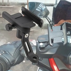 Unbranded Motorcycle Bike Bicycle Scooter Handlebar Mirror Cell Phone Holder Mount GPS - Mirror Base Install Black