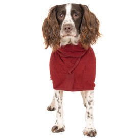 Ruff and Tumble Dog Drying Coat - Classic Collection | Fast-Drying Towel Coat & Dressing Gown with Hood (Rosehip - DM)
