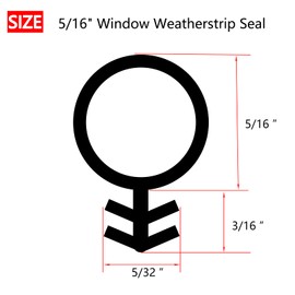 Windows Kerf Weather Stripping Seal Strip, Bulb Bubble Kerf Mount, TPE Flange Easily Applied to Door Frame Card Slot Installation (5/16" Bulb Diameter x 82' Long, Black)