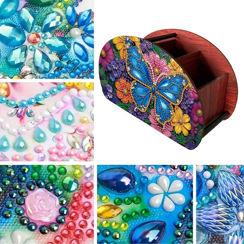 POETRYDRAW DIY Butterfly Diamond Art Painting Wooden Storage Box –