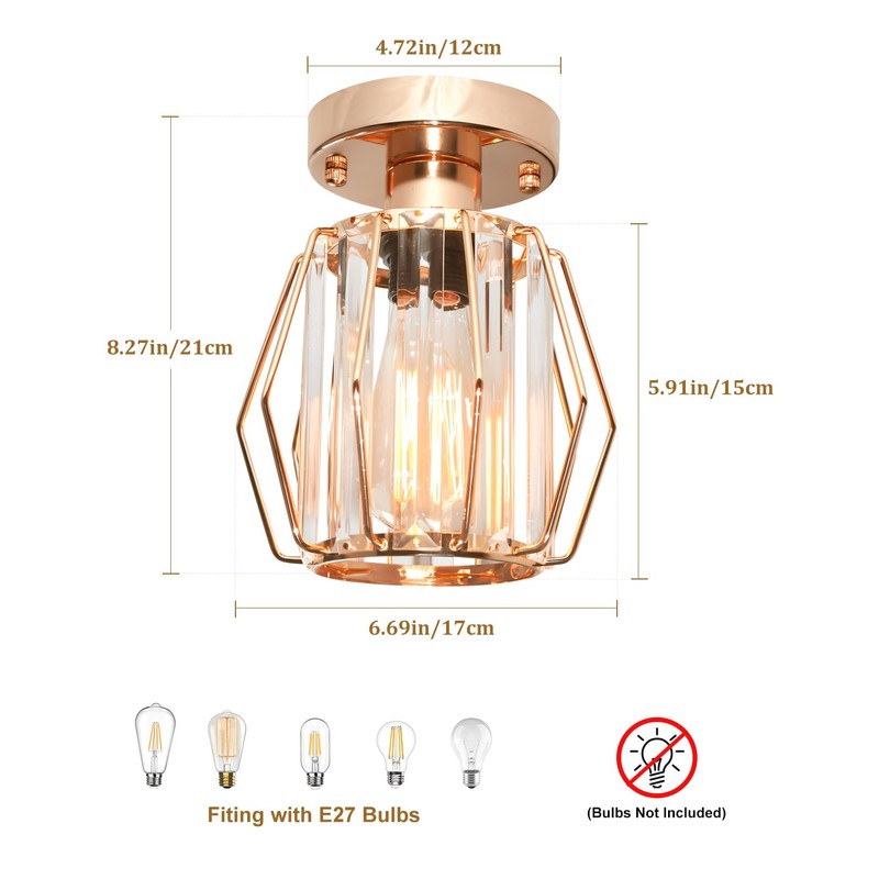 Mlihove Hallway Ceiling Lights Crystal Lighting, Gold Samll Chandelier Modern