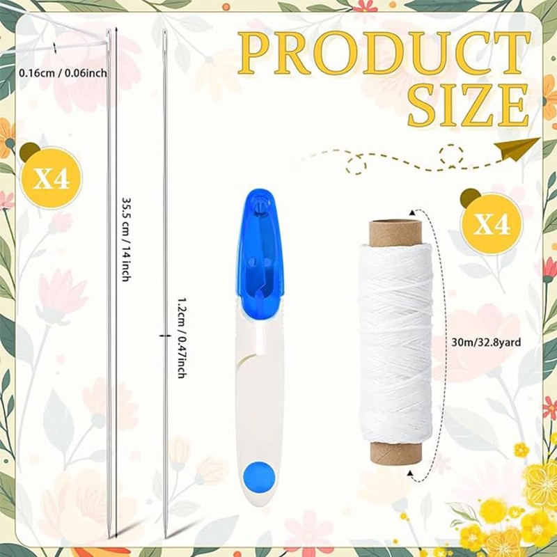 9 Pcs Lei Needle Kit Include 4 Pcs Stainless Steel