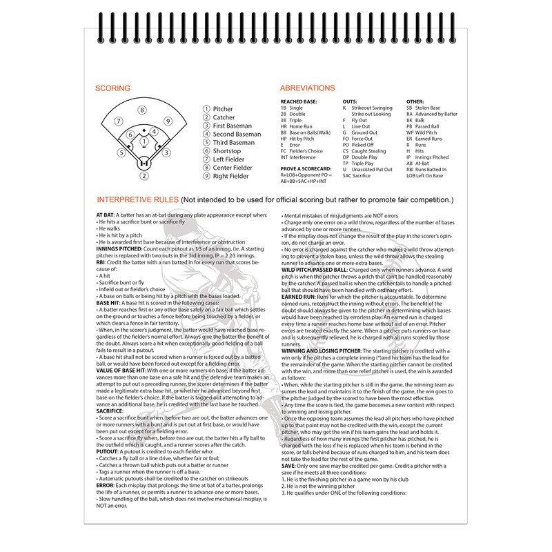 Perfect Strike SCOREBOOK with Rules and Scoring Instructions : Heavy
