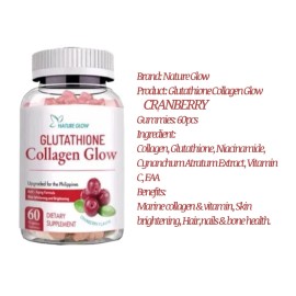 Nature Glow 2 Bottles Nature Glow Glutathione Collagen Glow Gummies CRANBERRY Flavor