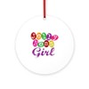 CafePress Jelly Bean Girl Round 4" MDF Holiday Ornament