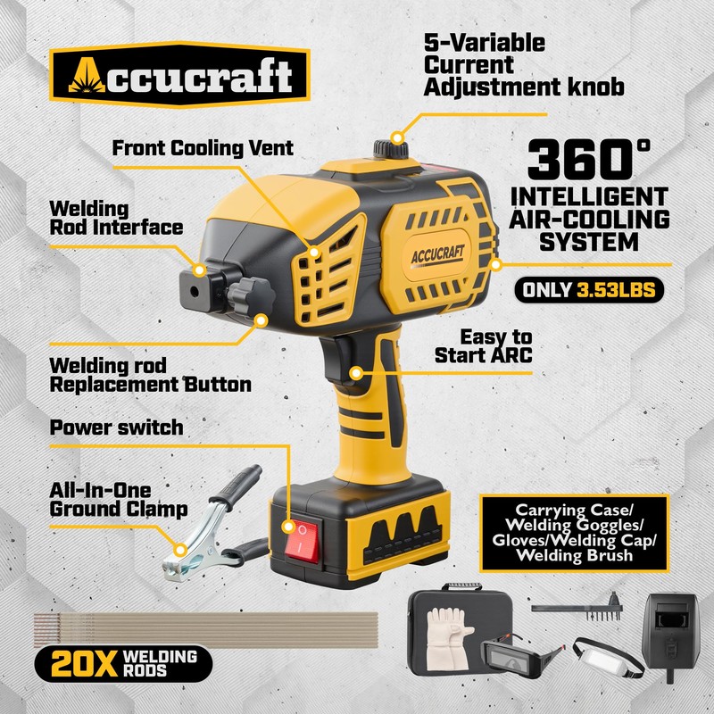 Portable Welding Machine,110V Handheld Welder with IGBT Inverter 5 Variable