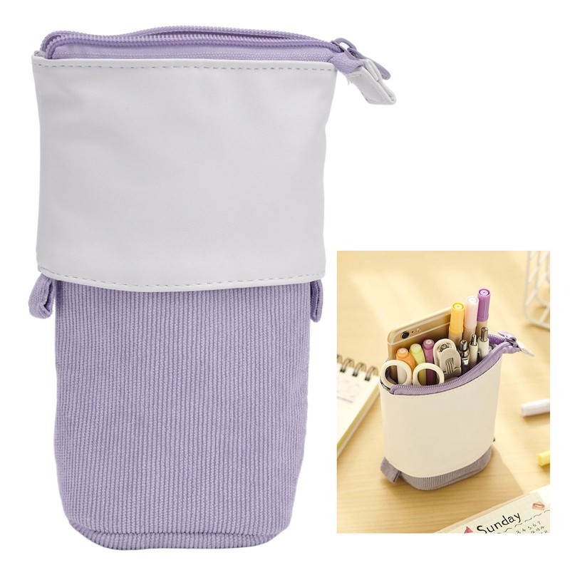 Pencil Case Stand Up Pen Holder Cute Telescopic Pen Case