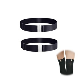 WannGe 2 Adjustable Elastic Leg Garters Plus Size Thigh Highs Suspenders Gothic Punk Harness for Women, black