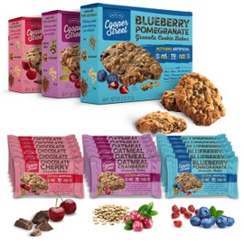 Cooper Street Cookies Healthy Breakfast Bakes, Granola Bars W/ Blueberry, Pomegranate, White Chocolate Chip, Cranberry & Cherries, Variety Pack of 3