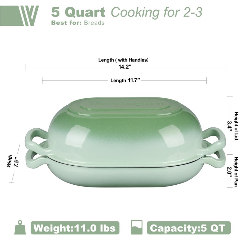 VORRINGARD Enameled Cast Iron Sourdough Bread Oven, Dutch Oven, Loaf