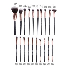 Maange 20 Set Brochas Maquillaje Profesional Y Kits De Cosméticas Color Negro