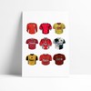 Liverpool FC Print - Classic Football Kits (A4 Print)