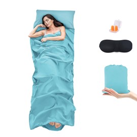 BREENHILL Sleeping Bag Liner, Camping Sheets & Travel Sheet, Hostels & Traveling Adult Sleep Sack for Backpacking, Hotels Lightweight Single & Double Camping Sleeping Bag Liner