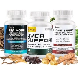 Xuore Sea Moss Reishi Cordyceps Chaga And Liver Cleanse and Detox & Repair - 3 Pack