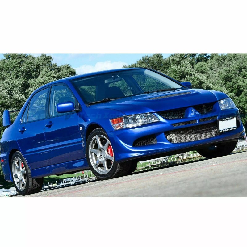 XoticTech Fit Mitsubishi Lancer Black Front Bumper Tow Hook License